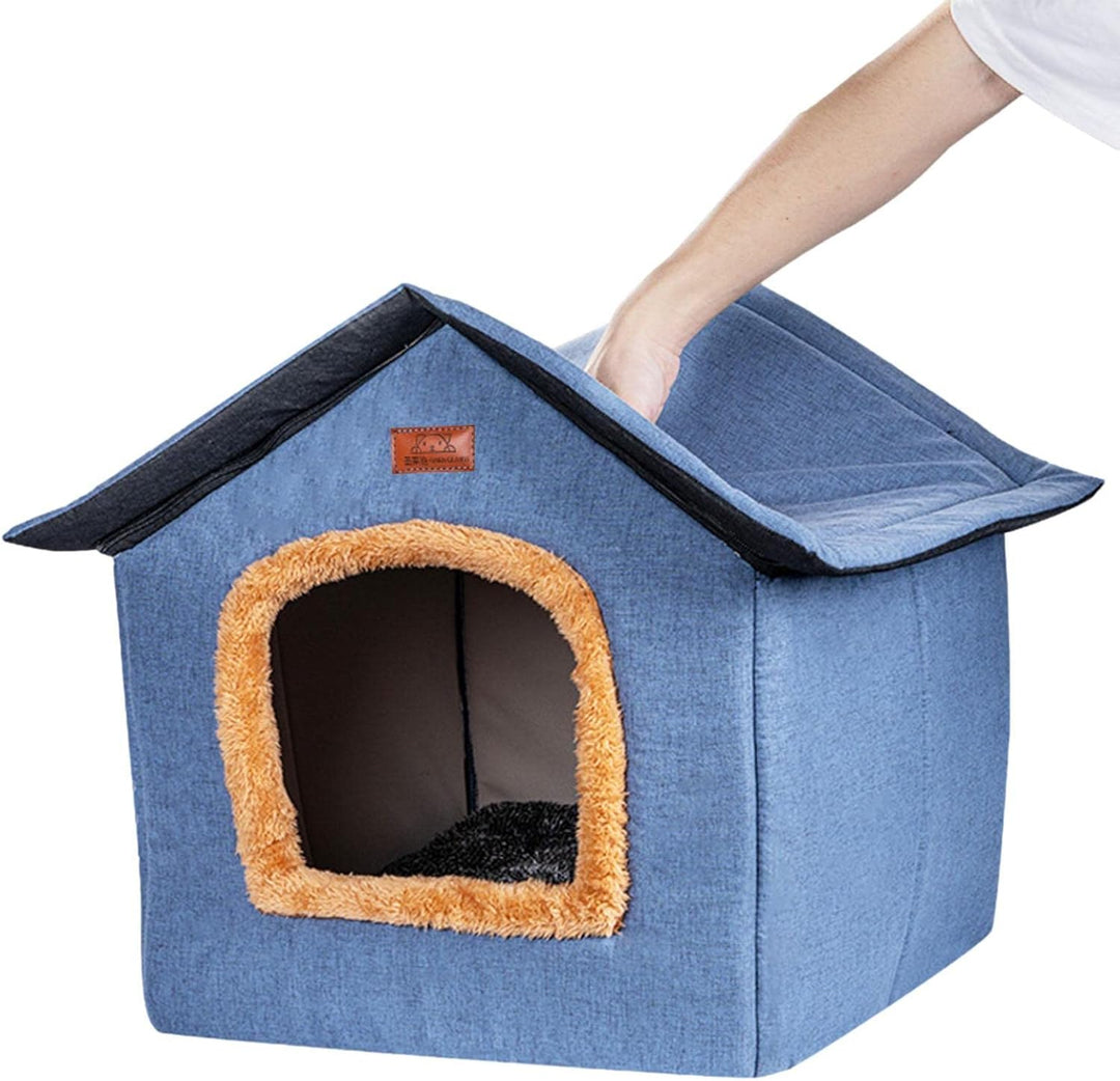 Haustier Haus im Freien,Wetterfester Unterstand für Katzenbetten, warm und bequem - Für den Aussen-