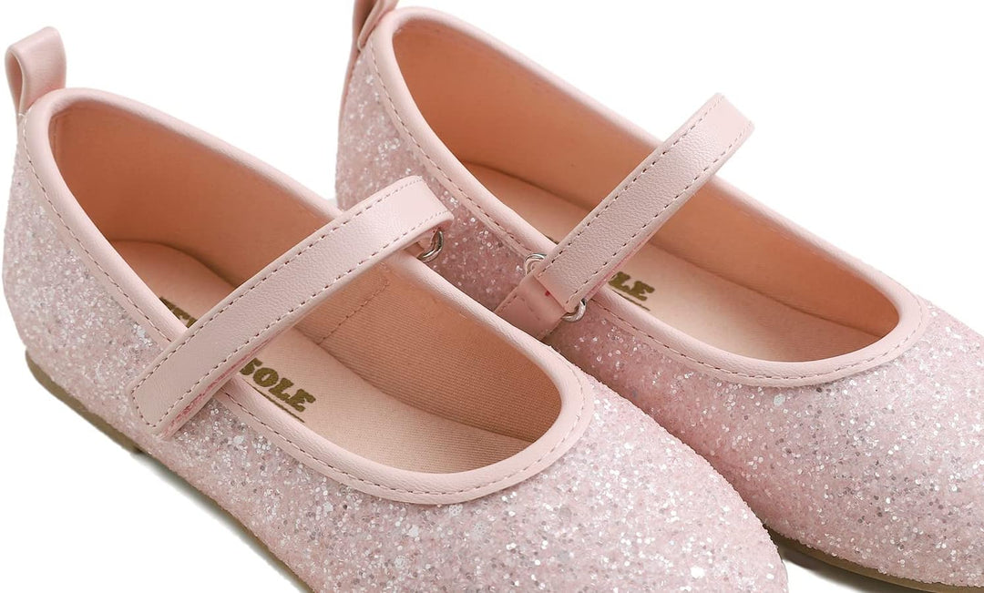 Feversole Girls Cute Dress, Mädchen süsses Kleid Mary Jane Schuhe weiche Party Urlaub Ballerinas 30