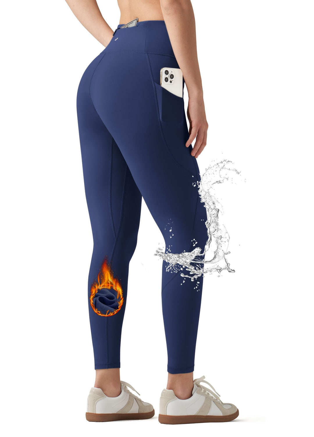 WILLIT Thermo Leggings Damen Gefütterte Leggings Winter Wasserbeständig Thermohose Hohe Taille Warme