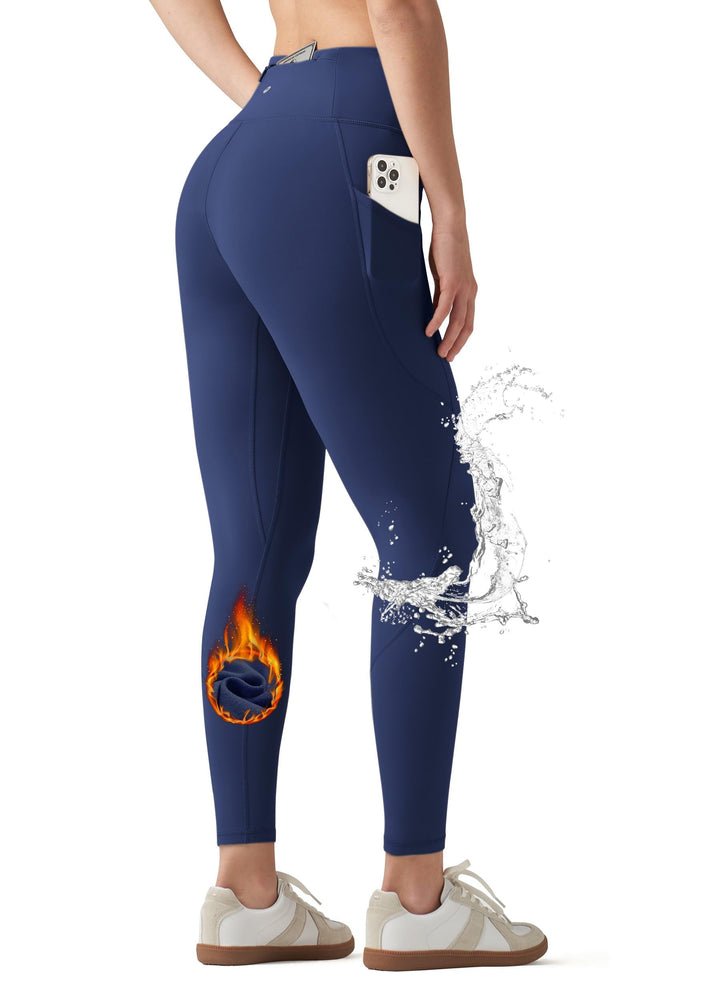 WILLIT Thermo Leggings Damen Gefütterte Leggings Winter Wasserbeständig Thermohose Hohe Taille Warme