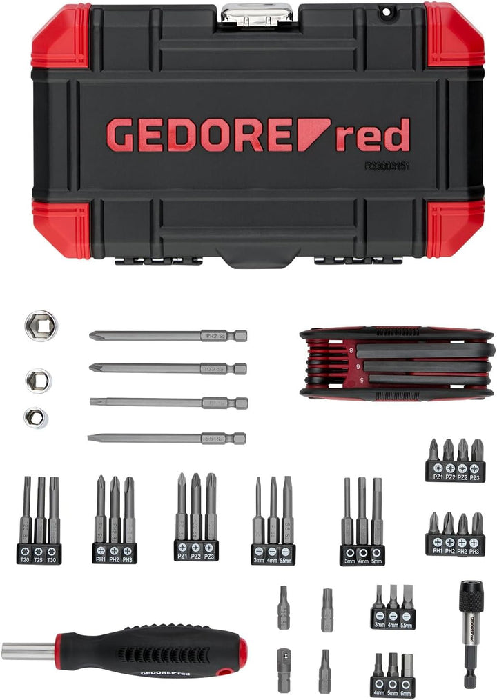 Gedore Red Adventskalender 2025, 51 teilig, Werkzeugkalender für Männer, Männer Geschenk, R33003151,