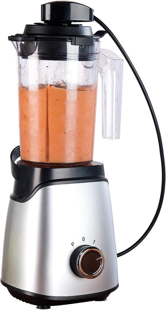 Rosenstein & Söhne Standmixer: 2in1-Vakuum-Mixer mit 3 Stufen & 4 Klingen, 700 ml, BPA-frei, 300 Wat