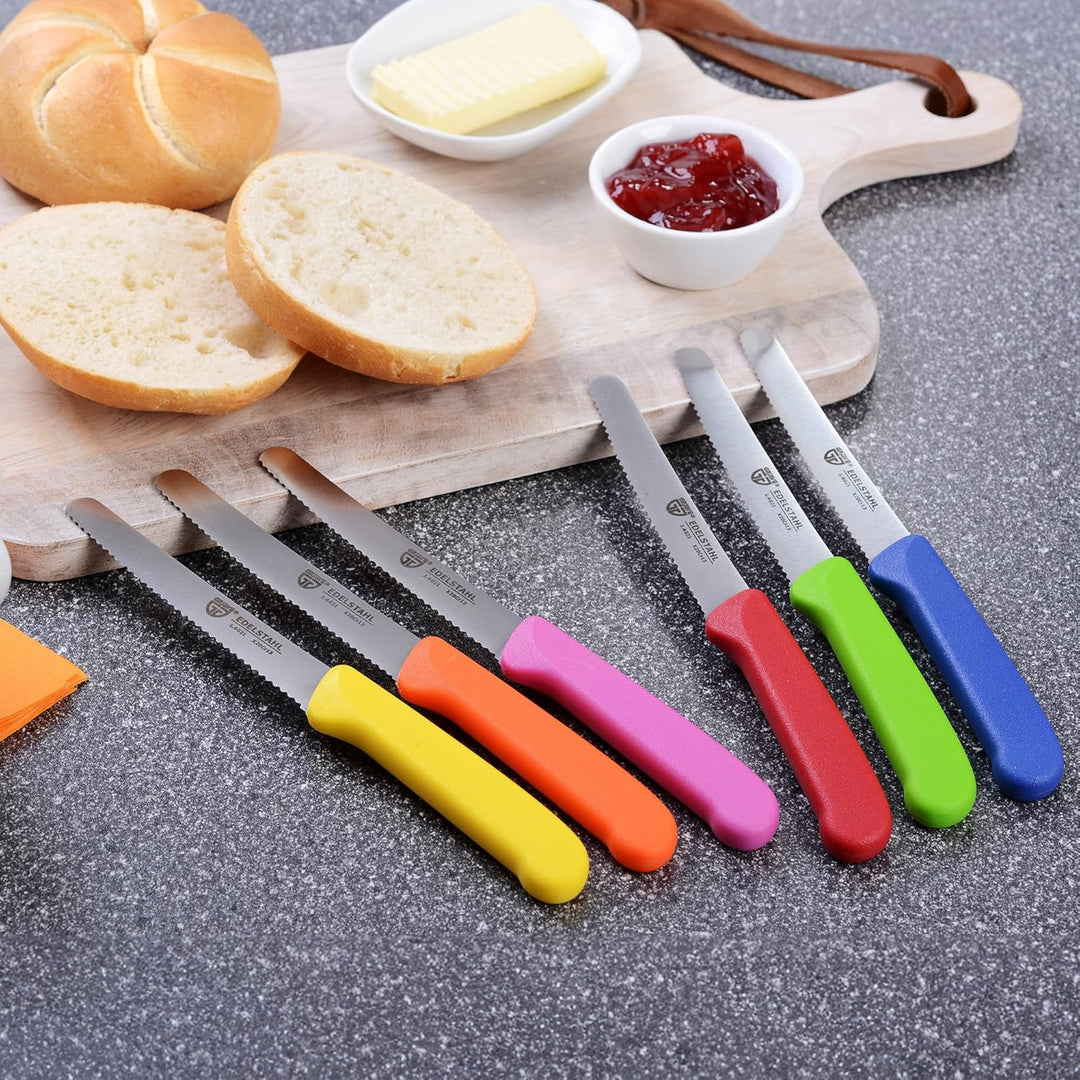 GRÄWE Magnet-Messerhalter Bambus mit Brötchenmessern bunt Bunt 6er Messerset inkl. Messerblock, Bunt