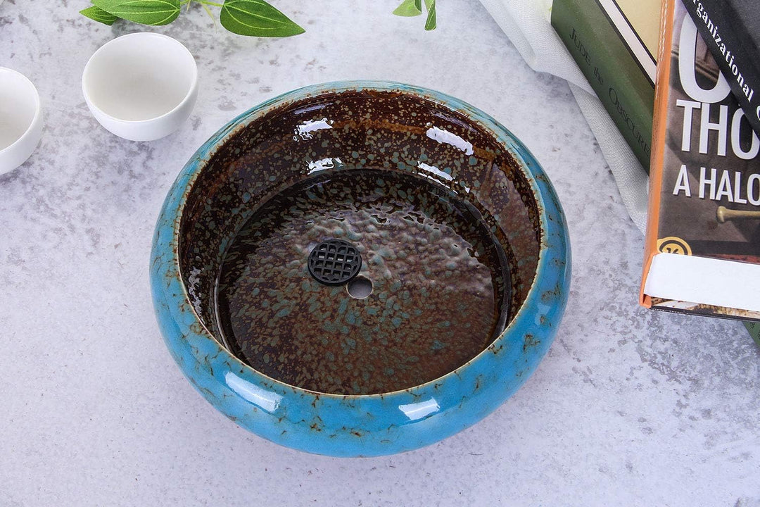 VanEnjoy 18,5 cm grosse, grosse, flache Sukkulenten-Keramik-Übertöpfe mit Ablaufloch, Bonsai-Töpfe f
