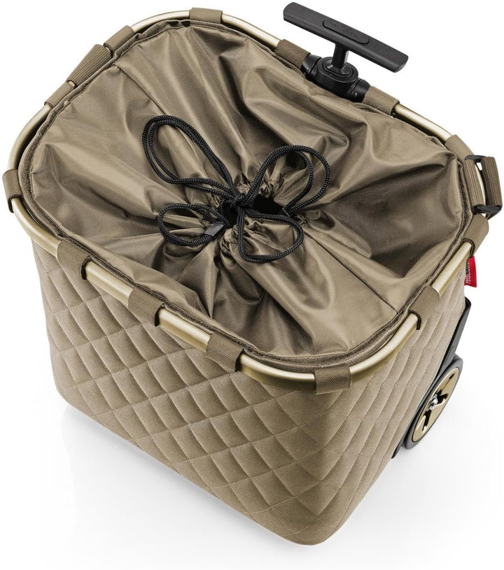 reisenthel carrycruiser Frame Rhombus Olive – Tragbarer Einkaufstrolley mit stabilem Aluminiumrahmen