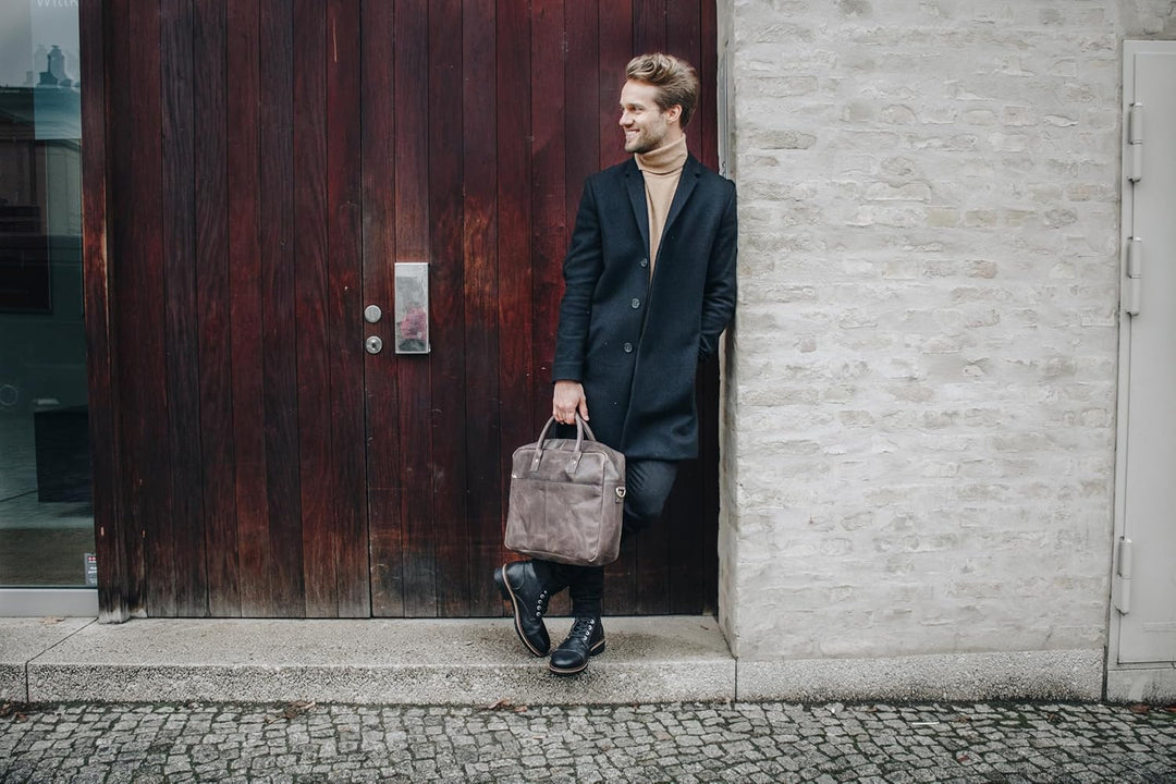 HOLZRICHTER BERLIN Briefcase Aktentasche (M). Handgefertigte grosse Tragetasche, Laptoptasche und Um