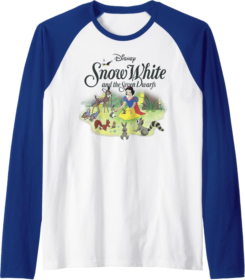 Disney Snow White Animal Friends Title Logo Raglan