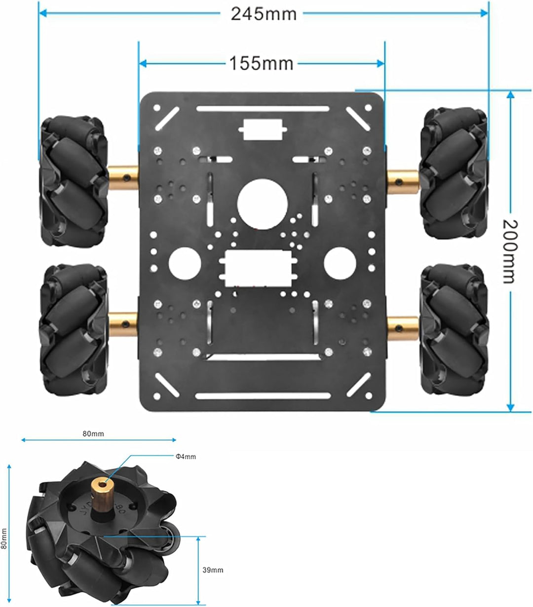 OSOYOO FlexiRover Roboter-Auto-Kit für Raspberry Pi - Kompatibel mit Pi 2/3/4/5, 520 Motoren mit Enc