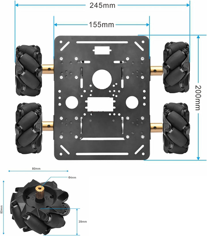 OSOYOO FlexiRover Roboter-Auto-Kit für Raspberry Pi - Kompatibel mit Pi 2/3/4/5, 520 Motoren mit Enc