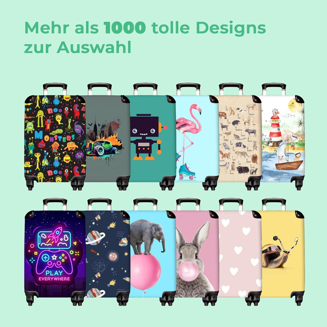 NoBoringSuitcases.com® Kinder Koffer Hartschalenkoffer Klein Rollkoffer Handgepäck Geschenk - Kanich
