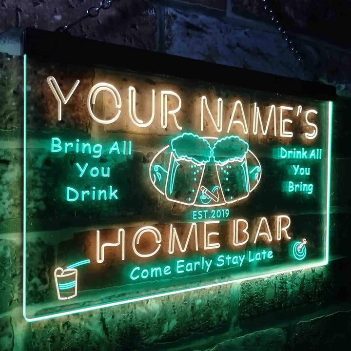 Personalized Your Name Est Year Theme Home Bar Beer Dual Color LED Barlicht Neonlicht Lichtwerbung N