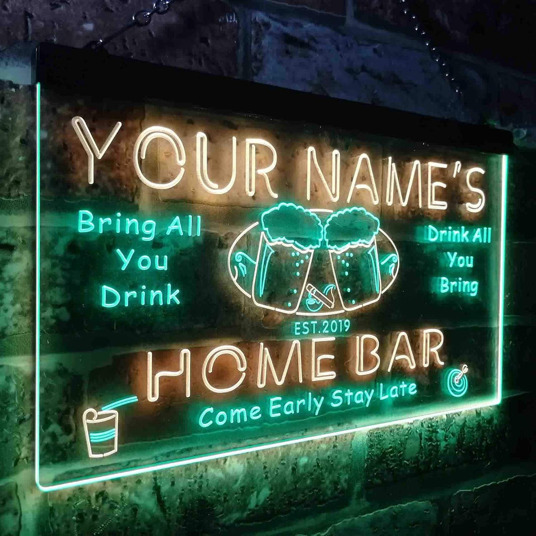 Personalized Your Name Est Year Theme Home Bar Beer Dual Color LED Barlicht Neonlicht Lichtwerbung N
