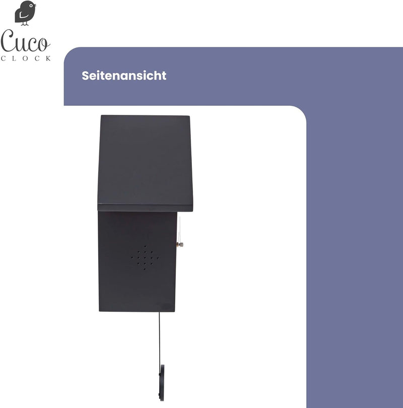 Cuco Clock Kuckucksuhr SCHWARZWALDHAUS, Pendeluhr Wanduhr, Moderne Schwarzwalduhr, 37,5× 23 × 11,4cm