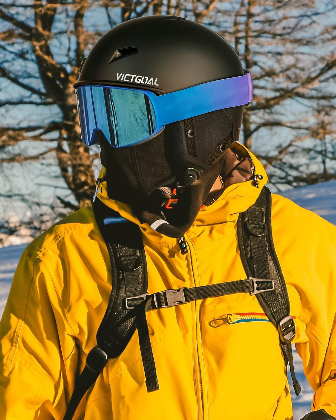 Victgoal Skihelm Herren Damen mit Warme Flusen-Ohrpolster, Gute Belüftung Sicherheits Snowboard Helm