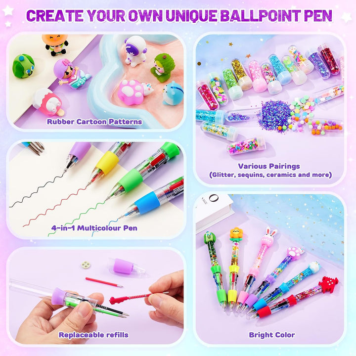 Stifte Selber Machen Set Kinder, 20 Stück DIY Personalisierte Stifte Bastelset Kinder mit 4 Farben u