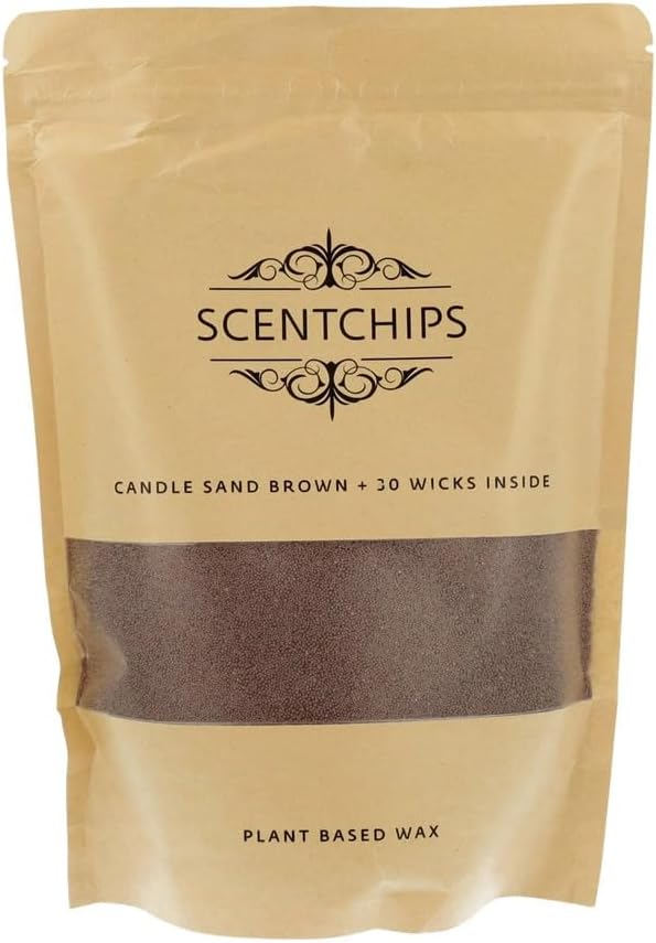 Scentchips Kerzensand – Farbiger Wachsgranulat zum Selbermachen von Kerzen mit 30 losen Dochten, Dek