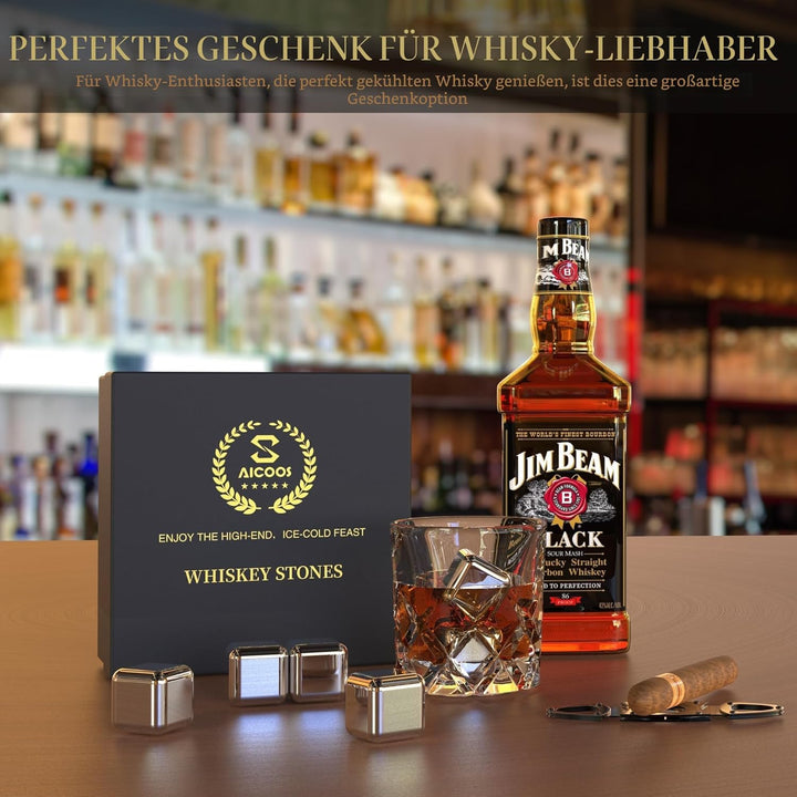 Geschenke für Männer - Eiswürfel Edelstahl Wiederverwendbare Metall Whisky Steine für Jahrestag Und