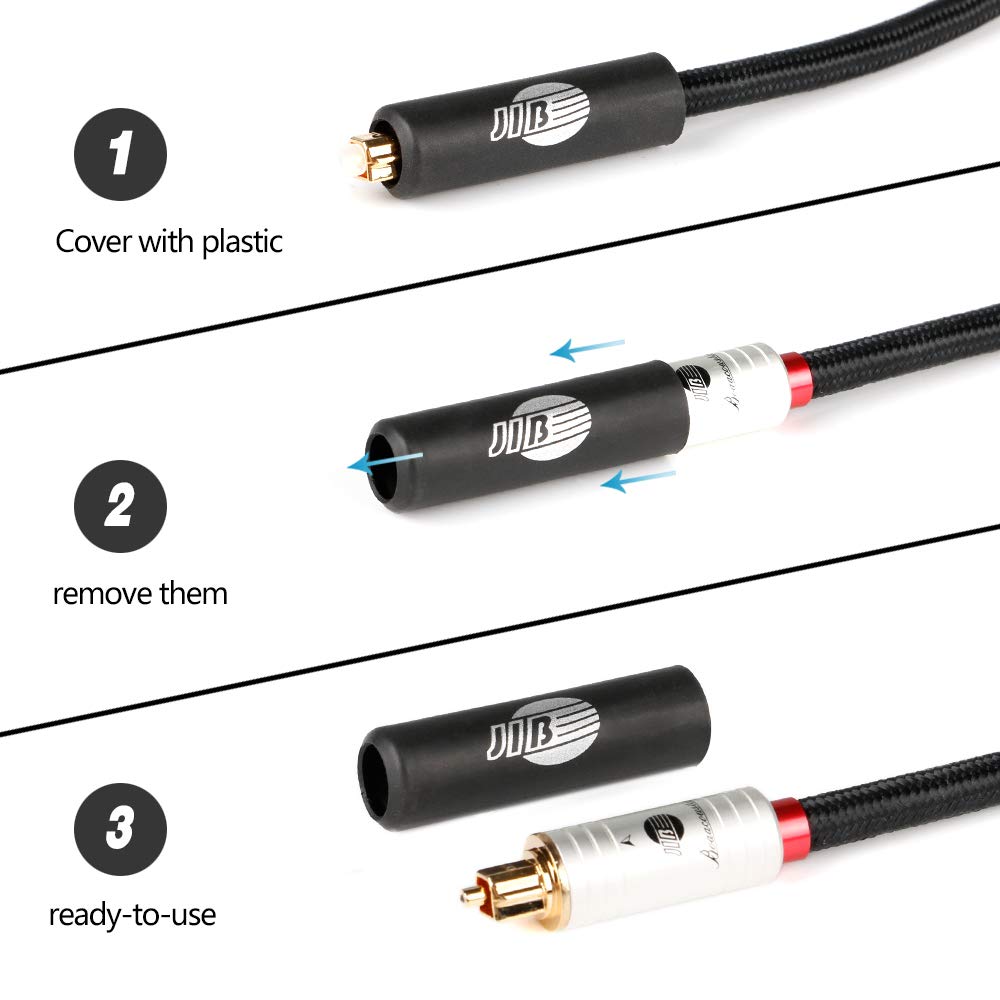 JIB Boaacoustic BlackBerry Optisches Kabel, Digital Audiokabel TOSLINK-HiFi-Signalkabel (S/PDIF) 3M