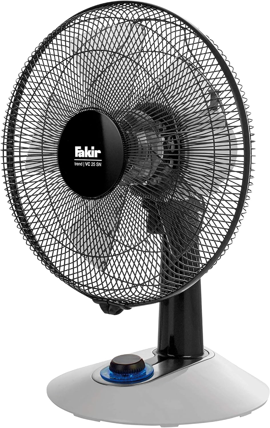 Fakir trend VC 25 N – Tischventilator mit 90° Oszillation, 4 Stufen & LED-Drehschalter, Ventilator l