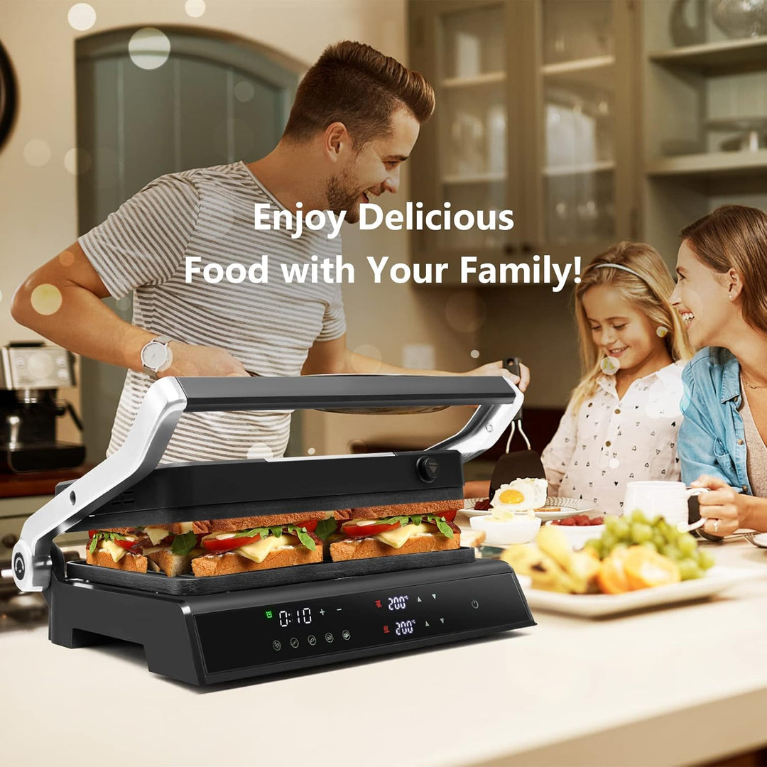 RELAX4LIFE Kontaktgrill 1800W, Elektrogrill Sandwichmaker Paninimaker, Sandwichtoaster 3 in 1, Grill
