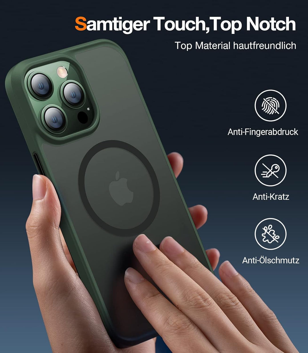 TORRAS [Upgrade Magnetisch für iPhone 13 Pro Hülle für MagSafe [Militärschutz] (TOP Adsorption) Schu