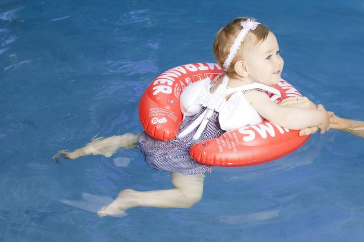 FREDS SWIM ACADEMY SWIMTRAINER Classic Rot - Schwimmtrainer für Kinder von 3 Monaten bis 4 Jahren, a