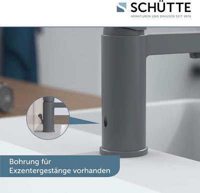 SCHÜTTE Elephant Waschtischarmatur, Elegante Mischbatterie inkl. Ablaufventil fürs Badezimmer, Wasse