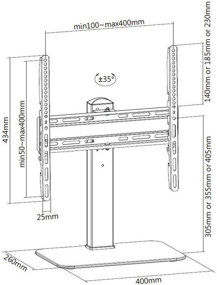 Equip 650611 Tischfuss TV/LCD Ständer 32-55 Zoll /40kg VESA, Schwarz