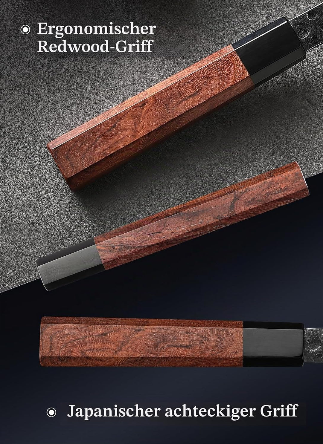 HEZHEN Kiritsuke Messer, Scharfes Kochmesser im Japanischen Stil Küchenmesser Profi, Handgeschmiedet