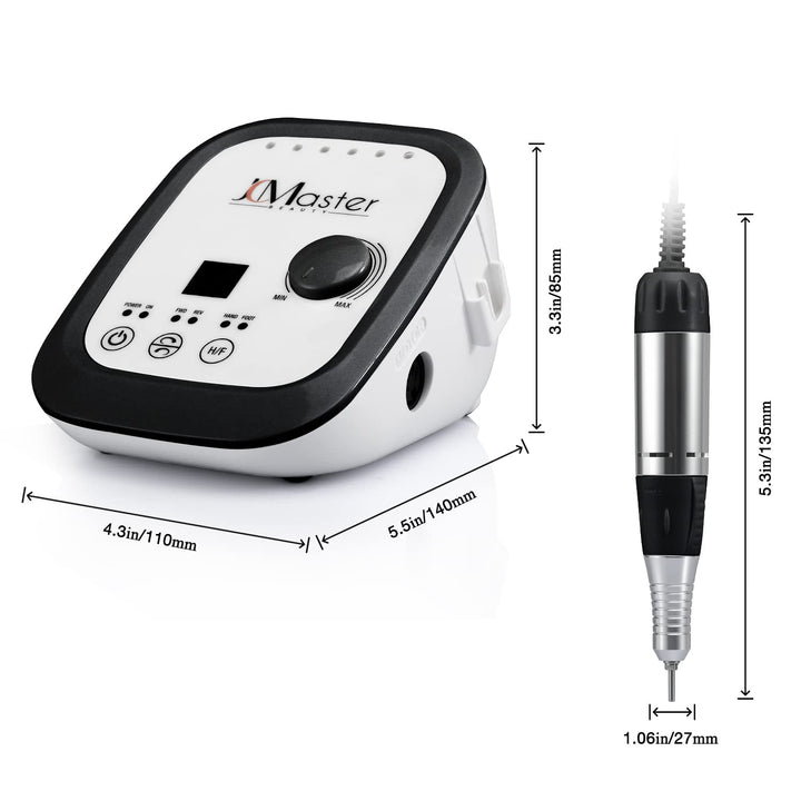 Nagelfräser JCMaster Profi, Fräser Nägel max. 35.000 U/Min, Elektrische Nagelfeile mit Fusspedal für