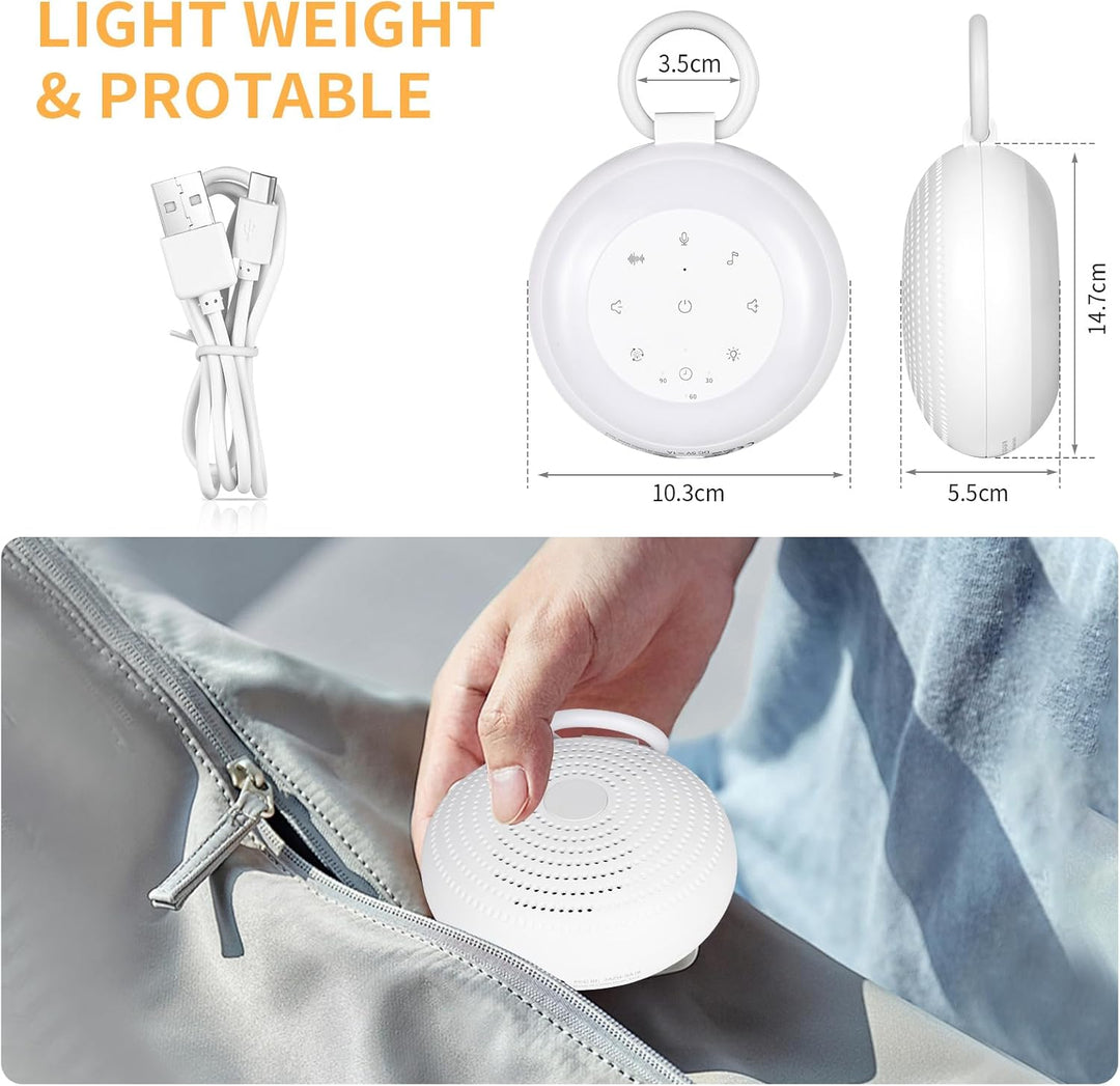 White Noise Machine Baby, GuKKK Tragbare Einschlafhilfe Babys mit Weissem Rauschen&Beruhigende Kläng