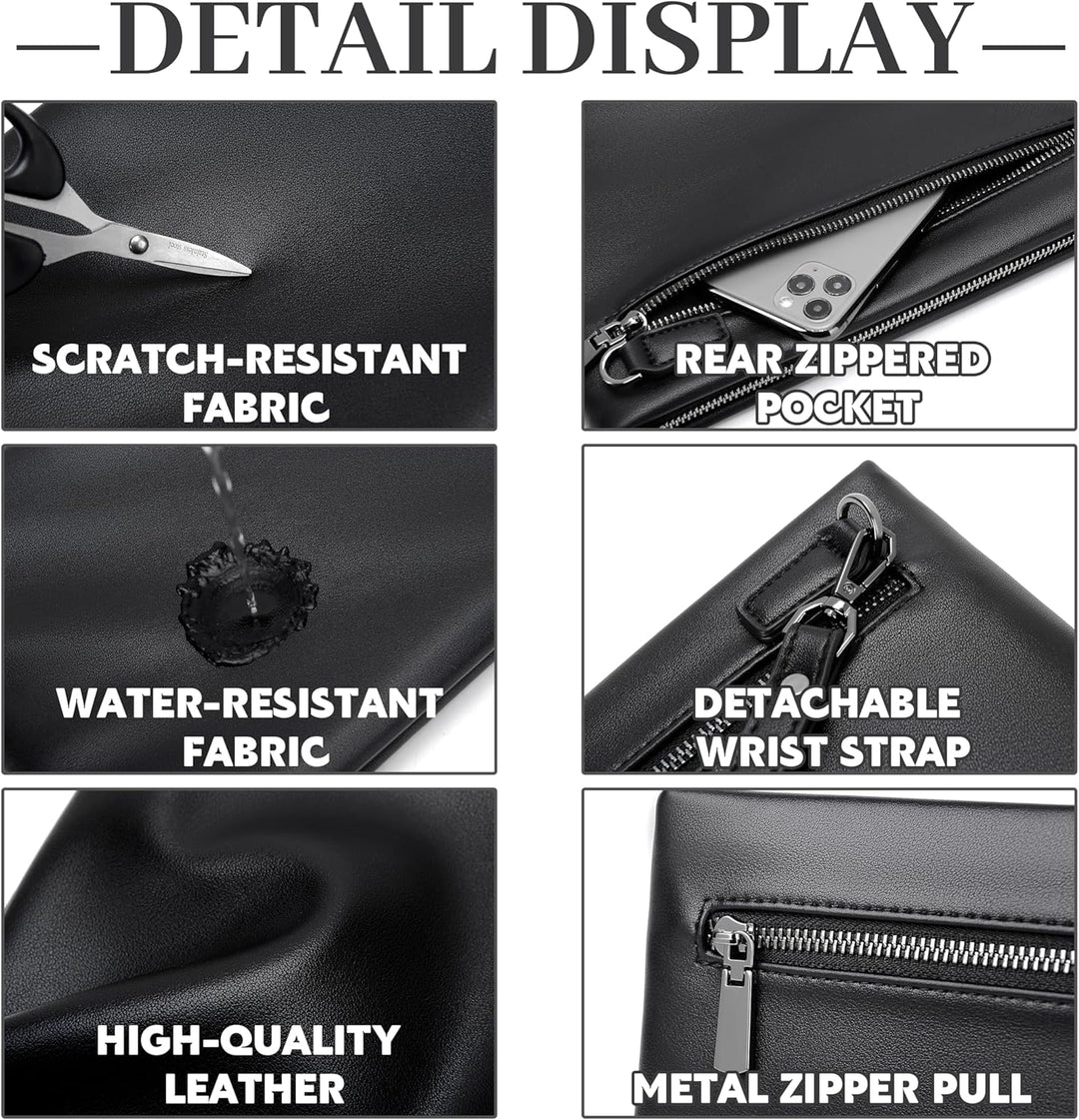 FSD.WG Herren Clutch Bag Handtasche Leder Reissverschluss Grosse Geldbörse Clutch Geldbörse mit Geld