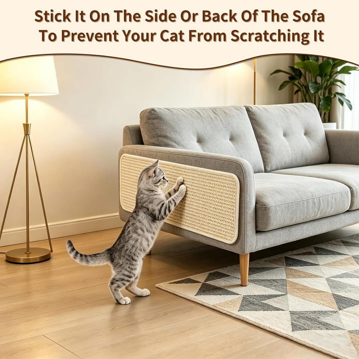 3 Stück Kratzmatte Katze, Kratzbretter Katze Sisal, 50x25cm mit Katzen Spielzeug, Katzen Kratzbrett,