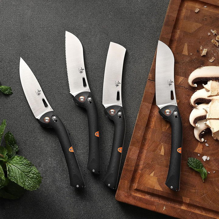SENBON 440 Sharp Falten Chef Messer G10 Griff Obst Messer Camping Outdoor Back Clip Portable Obst Kü