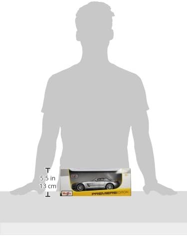 Maisto Mercedes SLS AMG, Modellauto mit Federung, Massstab 1:18, Türen und Motorhaube beweglich, Fer