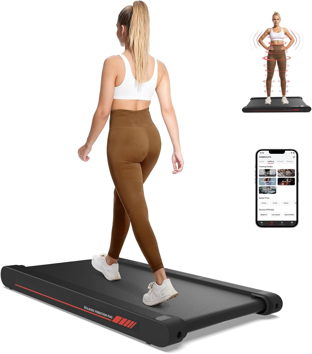Walking Schwingungen Pad mit APP, Laufband für Zuhause 6 km/h, Walking Pad Bürogebrauch und Fernbedi