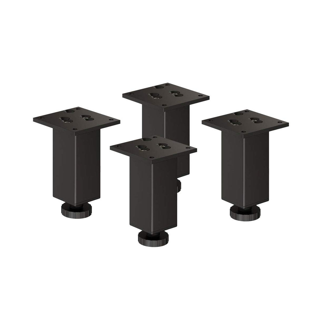 Sossai Exklusiv Möbelfüsse E4MF, höhenverstellbares 4er Set, Höhe: 120 mm, Schwarz, aus Aluminium 45