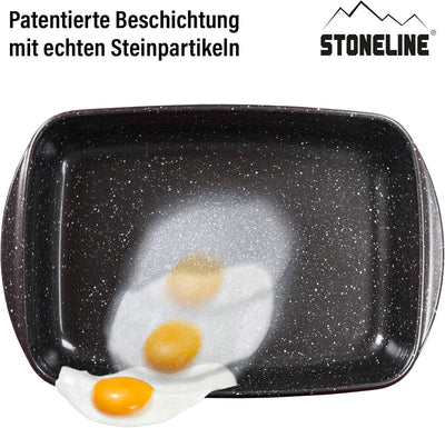 STONELINE Auflaufform 40 x 27 x 7 cm aus Borosilikatglas mit Antihaftbeschichtung, beschichtet mit e