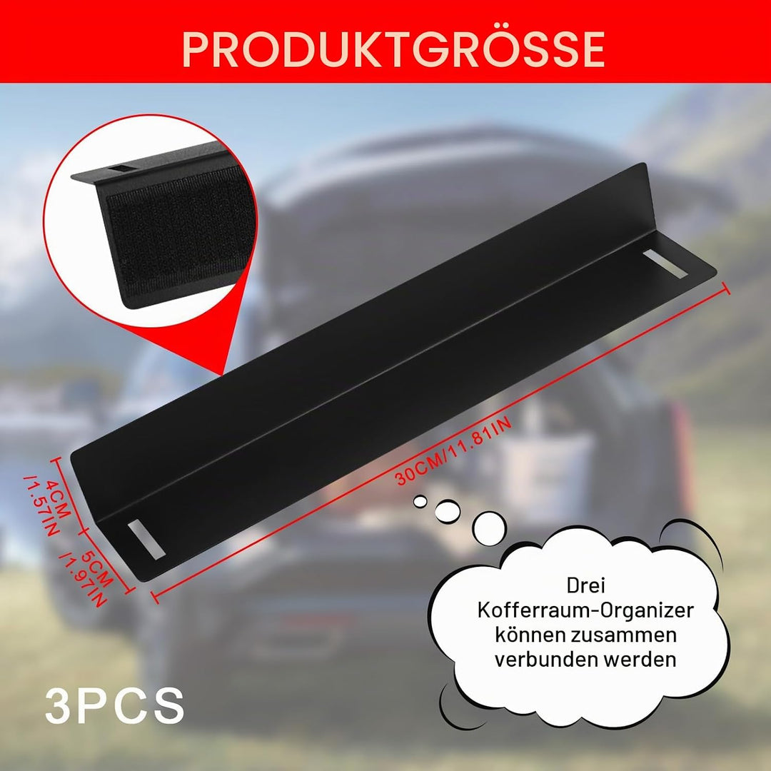 3 Stück Kofferraum Organizer Klett, 30 * 4 * 5 CM Gepäckfixierung Kofferraum Klett, Kofferraum Klett