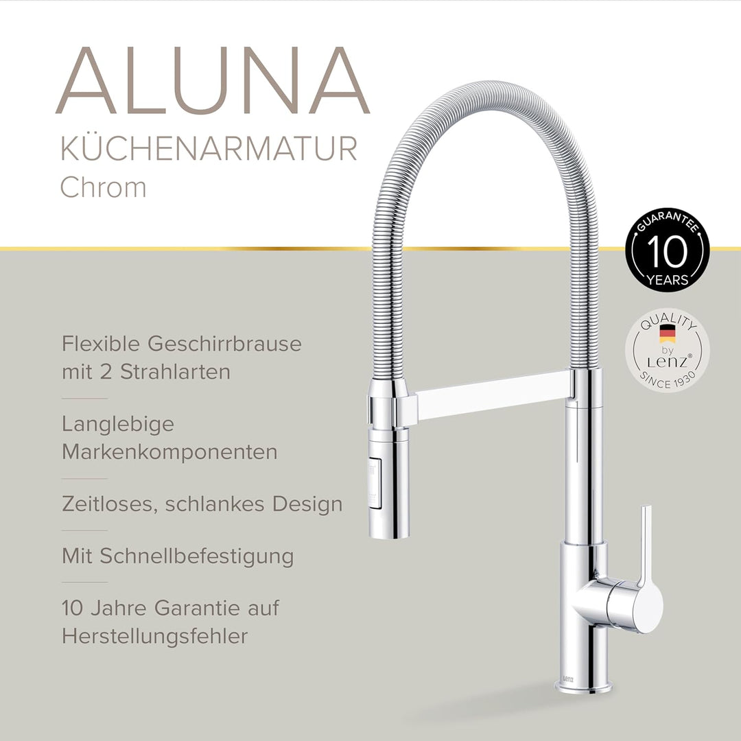 Lenz ALUNA Küchenarmatur mit Pendelbrause Chrom 46070502