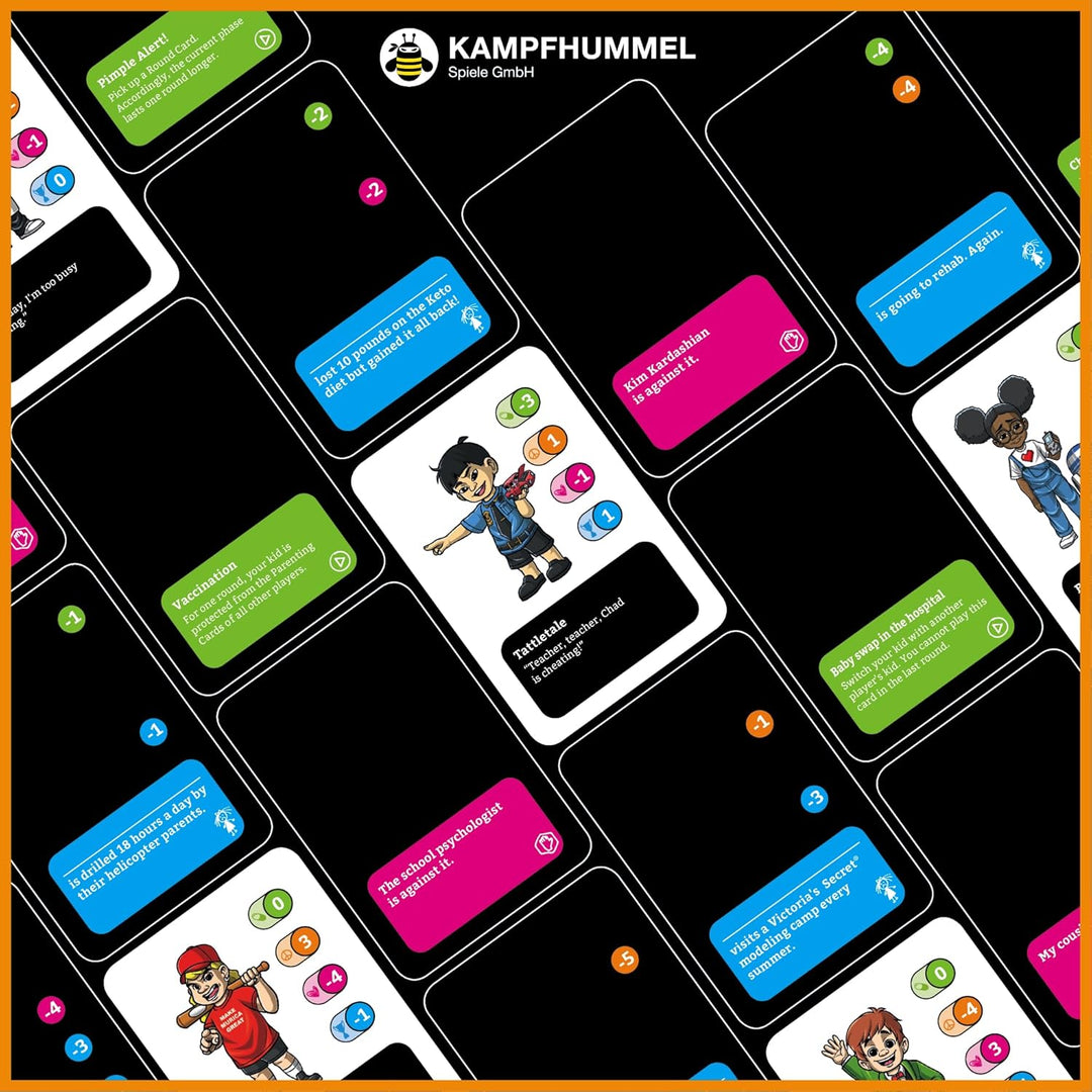 KAMPFHUMMEL Bad Brood – Raise Your Child as Bad as Possible, Sarcastic Card Game for People with Dar