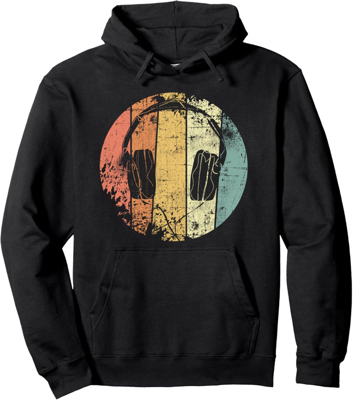 Musik Kopfhörer Retro Musiker DJ Vintage Pullover Hoodie