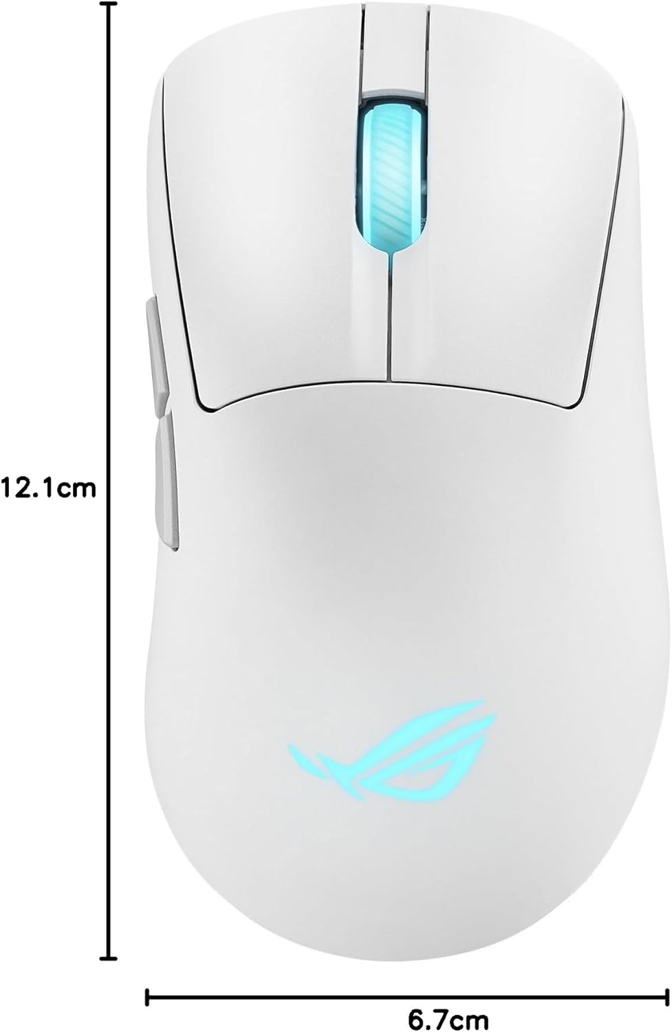 ASUS ROG Keris II Origin White Wireless RGB Gaming-Maus (ergonomisch, FPS Esport 65g leicht, ROG Aim