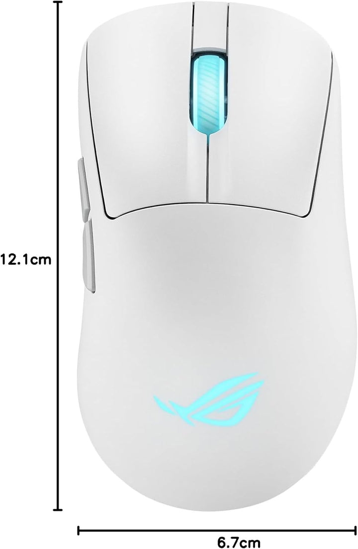 ASUS ROG Keris II Origin White Wireless RGB Gaming-Maus (ergonomisch, FPS Esport 65g leicht, ROG Aim