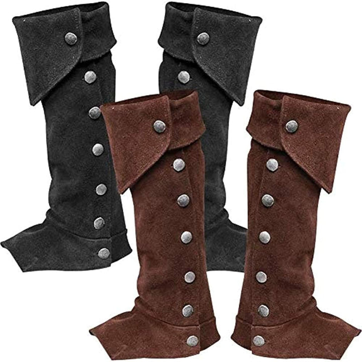 MIMIKRY Herren Stiefelstulpen in Wildleder-Optik Gamaschen Beinstulpen Stulpen Beinlinge Ritter Pira