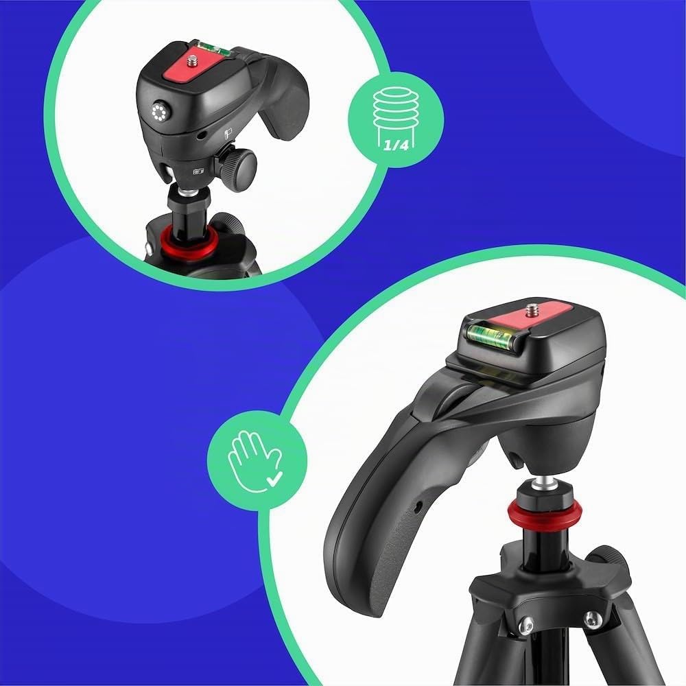 JOBY Compact Action-Stativ, Kamerastativ mit Kugelkopf, Universal ¼-20" Schnellspanner und Tragetasc