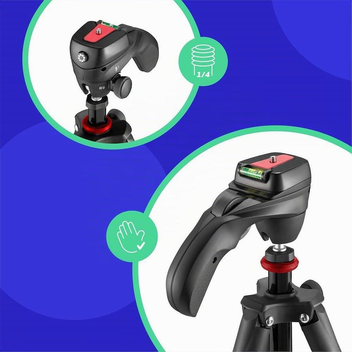JOBY Compact Action-Stativ, Kamerastativ mit Kugelkopf, Universal ¼-20" Schnellspanner und Tragetasc