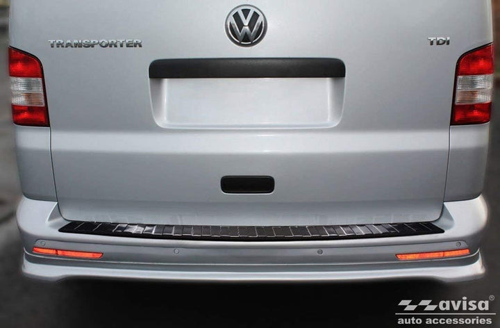 Schwarz Edelstahl Heckstossstangenschutz kompatibel mit Volkswagen Transporter T5 2003-2015 (Alle) &