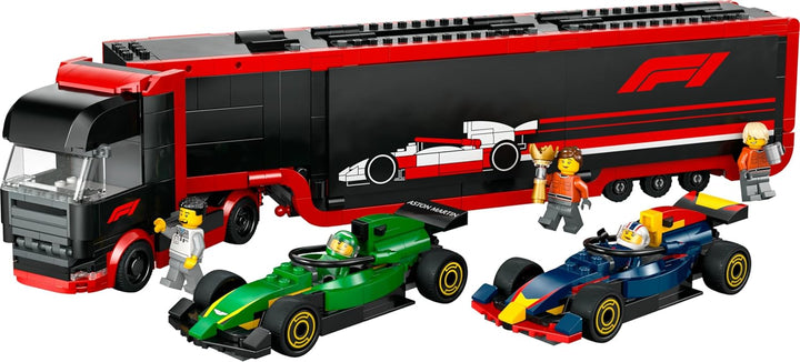 LEGO City F1 Transporter mit RB20 &amp; AMR24 F1 Rennautos - Spielzeug Autotransporter für Red Bull &amp; As