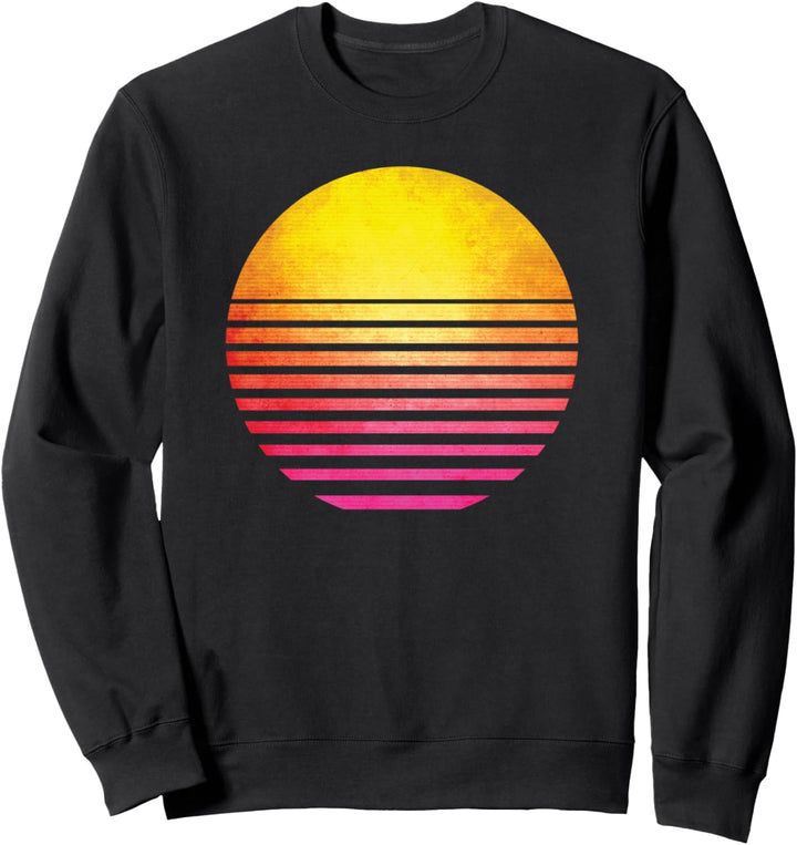 80er Jahre Sonnenuntergang Vaporwave Synthwave Outrun Sweatshirt